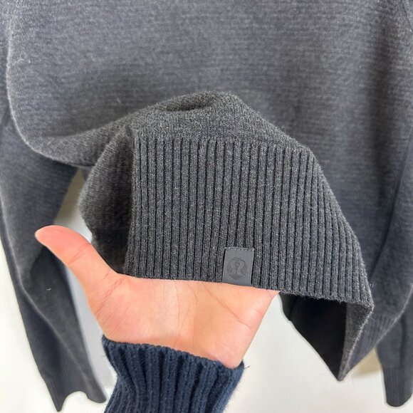 Lululemon All Around Full Zip Sweater 4 Black Merino Wool Blend Soft Knit Minima - Picture 7 of 8